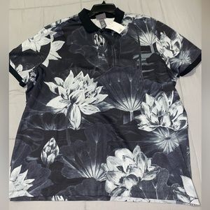 Black and grey H&M slim fit coupe Etroite polo shirt